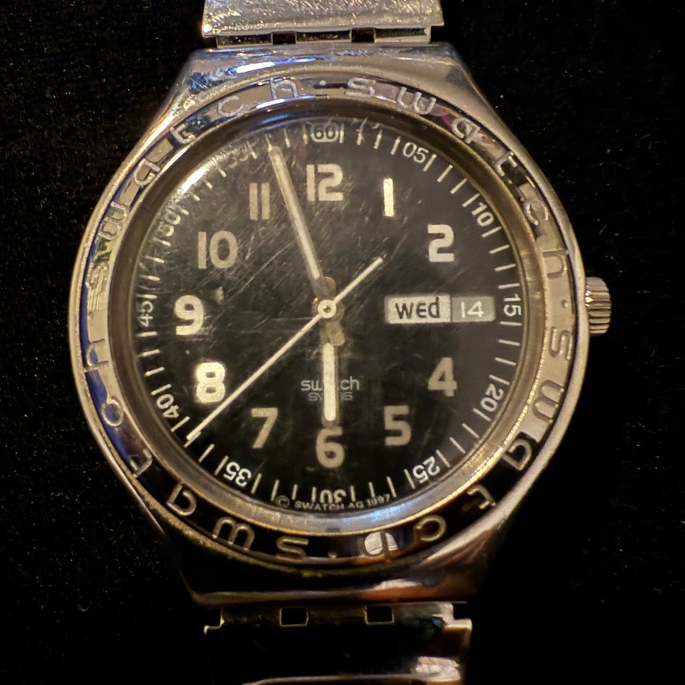 Swatch Silver and Black Analog Smartwatch